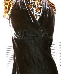 Express Brown Velvet halter top
